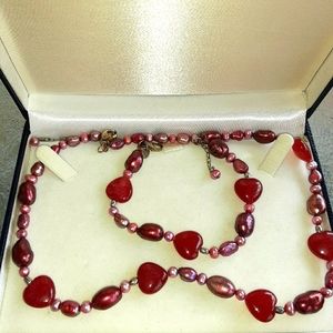 Real pink Pearl's with real red rubies